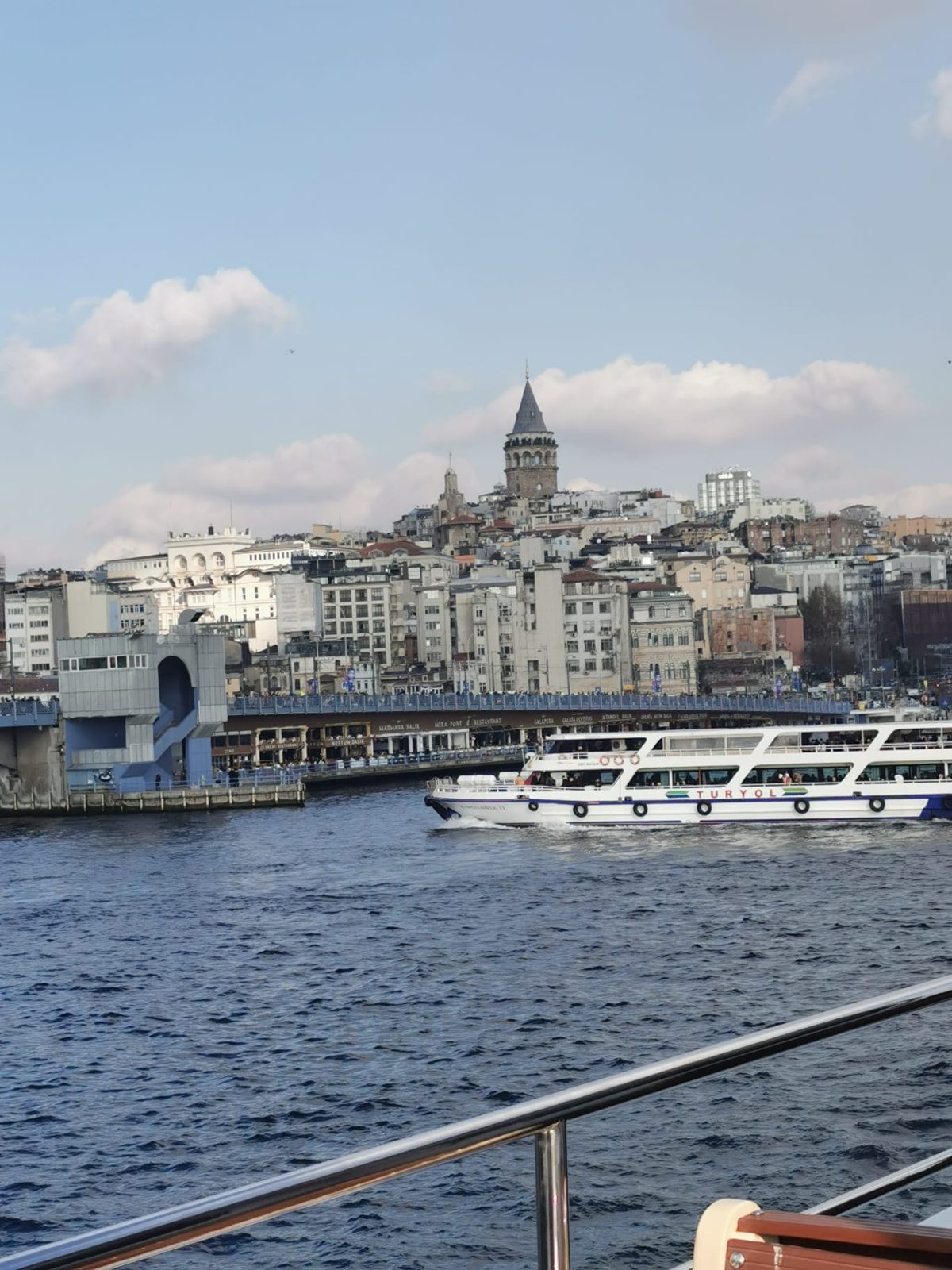 Von der Fähre aus: Brücke und Galataturm dahinter
