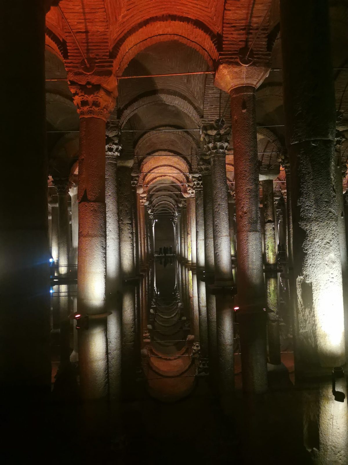 Der Säulenwald spiegelt sich im Wasser
