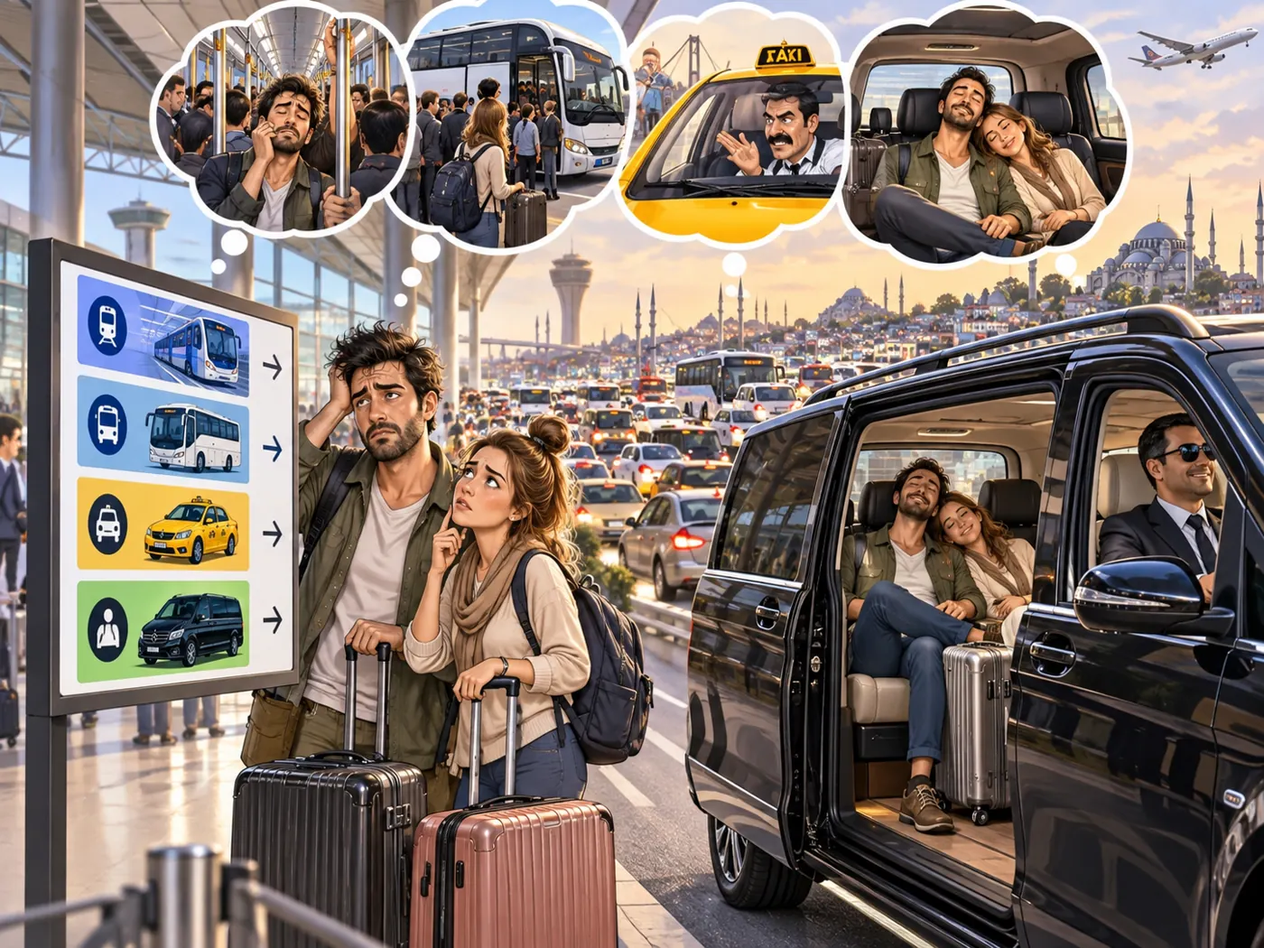Vom Istanbul Airport IST ins Zentrum: Metro, Havaist, Taxi oder privater Transfer?